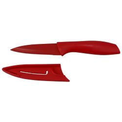 12 Wholesale Home Basics 3.5" Stainless Steel Paring Knife With Soft Grip Plastic Handles And Matching Protective Knife Storage Covers, (set Of 3), MultI-Color