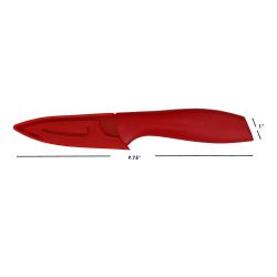 12 Wholesale Home Basics 3.5" Stainless Steel Paring Knife With Soft Grip Plastic Handles And Matching Protective Knife Storage Covers, (set Of 3), MultI-Color