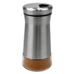 24 Wholesale Home Basics Essence 4.2 Oz. Salt And Pepper Shakers With Clear Glass Bottoms, Silver