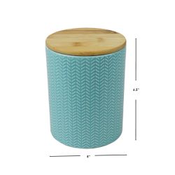 12 pieces Home Basics Wave Medium Ceramic Canister, Turquoise - Storage & Organization