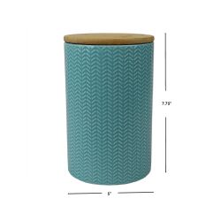 12 Wholesale Home Basics Wave Large Ceramic Canister, Turquoise