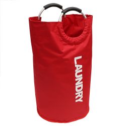 12 pieces Home Basics Laundry Bag With Soft Grip Handle, Red - Laundry Baskets & Hampers