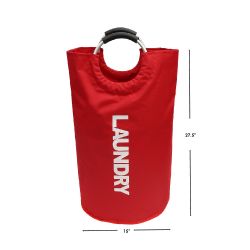 12 pieces Home Basics Laundry Bag With Soft Grip Handle, Red - Laundry Baskets & Hampers