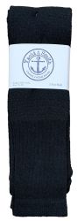Yacht & Smith Men's Cotton 31 Inch Terry Cushioned Athletic Black Tube Socks Size 13-16