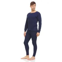 108 Wholesale Yacht & Smith Mens Cotton Heavy Weight Waffle Texture Thermal Underwear Set Navy Size M