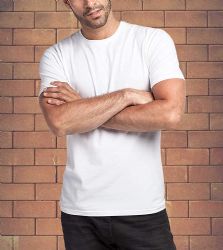 Plus Size Men Cotton T-Shirt Bulk Big Tall Short Sleeve Lightweight Tees 6X-Large, Solid White