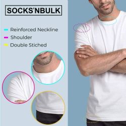 Plus Size Men Cotton T-Shirt Bulk Big Tall Short Sleeve Lightweight Tees 6X-Large, Solid White