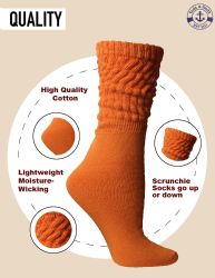 24 Wholesale Yacht & Smith Slouch Socks For Women, Assorted Colors Size 9-11 - Womens Scrunchie Sock
