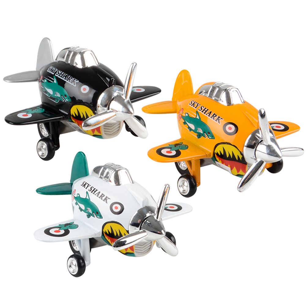 144 pieces 3.5 inch DiE-Cast Pull Back Skyshark Plane - Car, Planes, Trains & Bikes