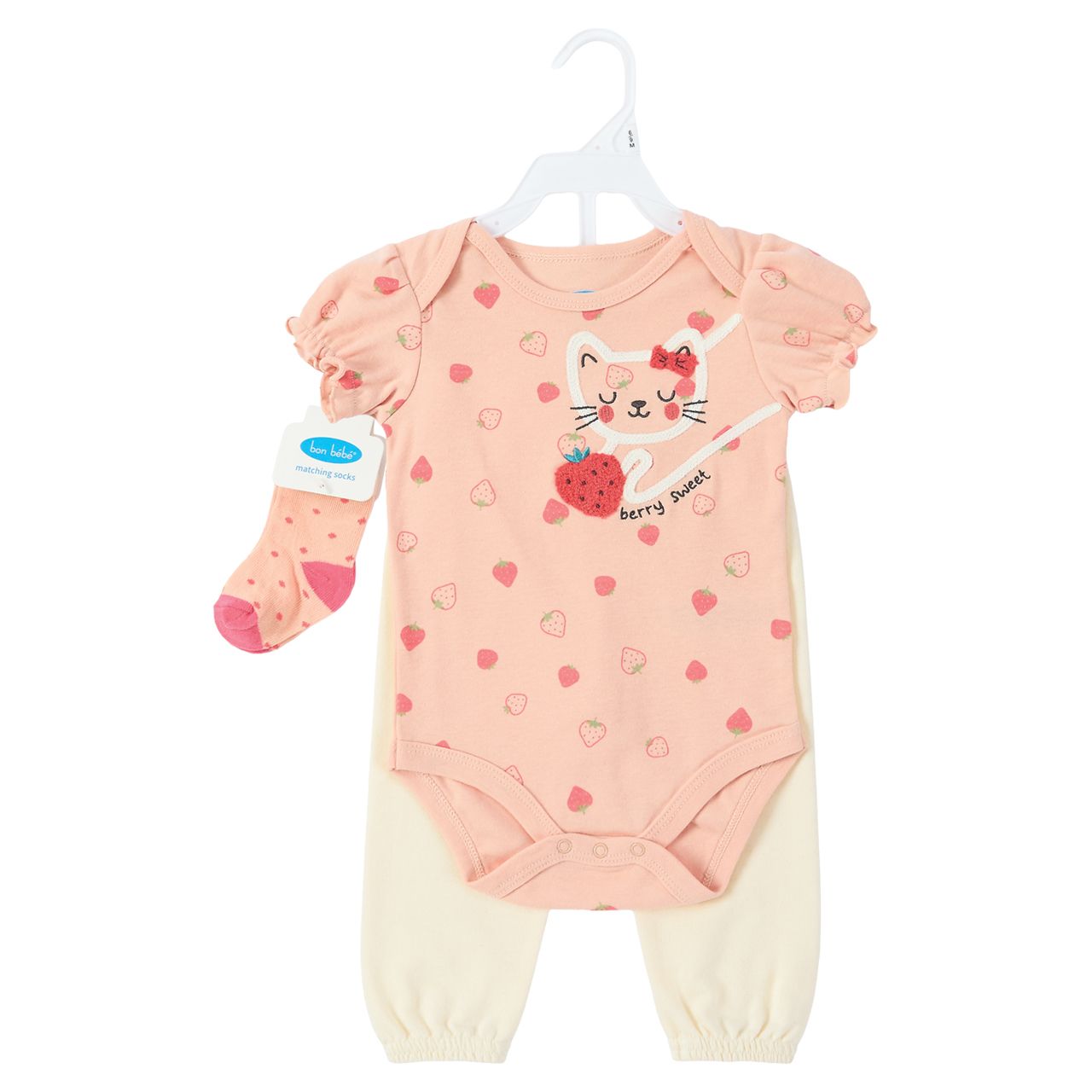 48 pieces 3-Piece Baby Clothing Set - Strawberry Kitty Design - Baby Apparel