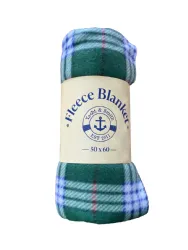 Yacht & Smith Soft Fleece Blankets 50 X 60 Green Plaid