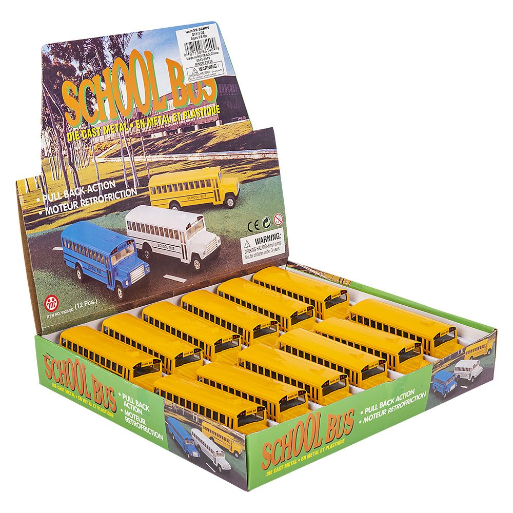 144 of 5 inch DiE-Cast Pull Back School Bus