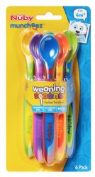 12 pieces Nuby Long Handle Weaning Spoons - Baby Utensils