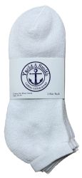 24 Wholesale Yacht & Smith Men's Cotton White No Show Ankle Socks