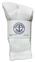 Yacht & Smith Cotton Kids Terry Cushioned Crew Socks White Size 6-8 Bulk Pack