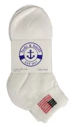 Yacht & Smith Kids Usa American Flag White Low Cut Ankle Socks, Size 6-8