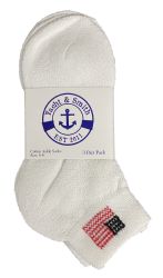 300 Wholesale Yacht & Smith Kids Usa American Flag White Low Cut Ankle Socks, Size 6-8