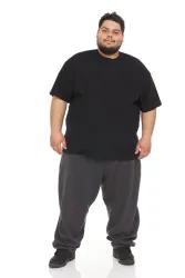 Mens Plus Size Cotton Short Sleeve T Shirts Solid Black Size 6xl
