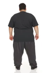 Mens Plus Size Cotton Short Sleeve T Shirts Solid Black Size 6xl