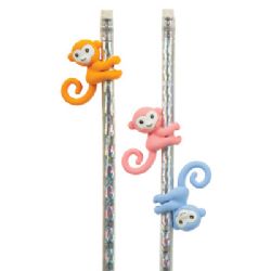 480 Pieces Monkey Eraser Pencil Topper - Erasers