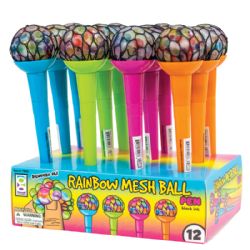 144 Wholesale Rainbow Mesh Ball Pens