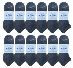 Yacht & Smith Men's Gray No Show Ankle Socks Size 10-13