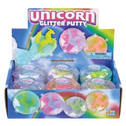 24 Wholesale Unicorn Glitter Putty