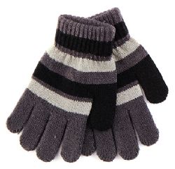 24 Pairs Striped Knitted Gloves - Kids Winter Gloves