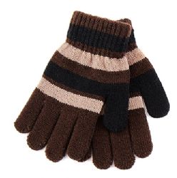 24 Pairs Striped Knitted Gloves - Kids Winter Gloves