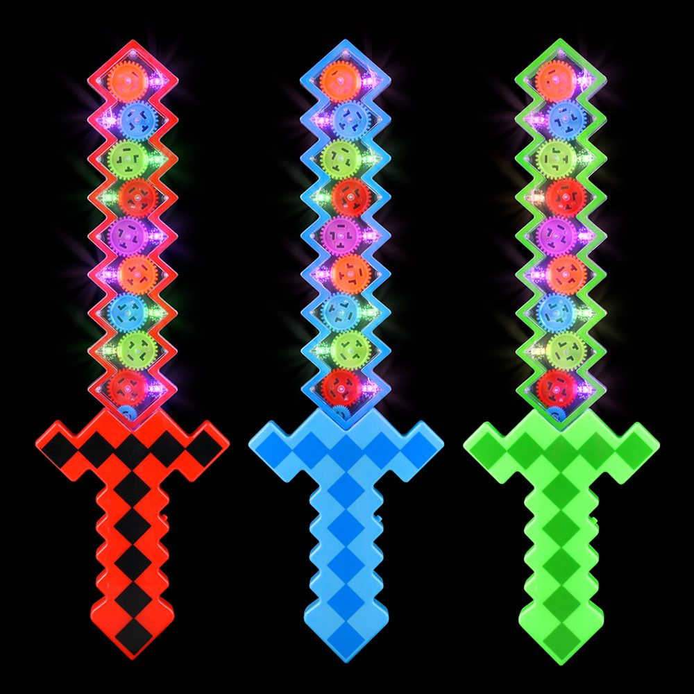60 pieces 18" LighT-Up Gear Pixel Sword - Toy Weapons