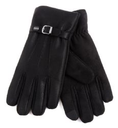 48 Wholesale Men's Gloves Warm Winter With Buckle