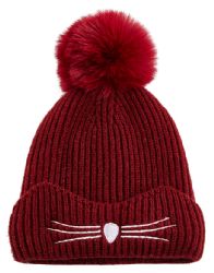 24 Pieces Cat Whiskers Knitted Beanie  - Junior / Kids Winter Hats