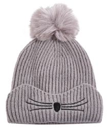 24 Pieces Cat Whiskers Knitted Beanie  - Junior / Kids Winter Hats