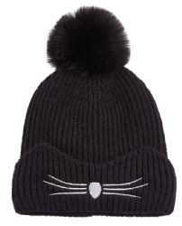 24 Pieces Cat Whiskers Knitted Beanie  - Junior / Kids Winter Hats