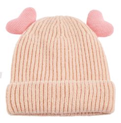 24 Pieces Heart Knitted Girl Hat - Junior / Kids Winter Hats
