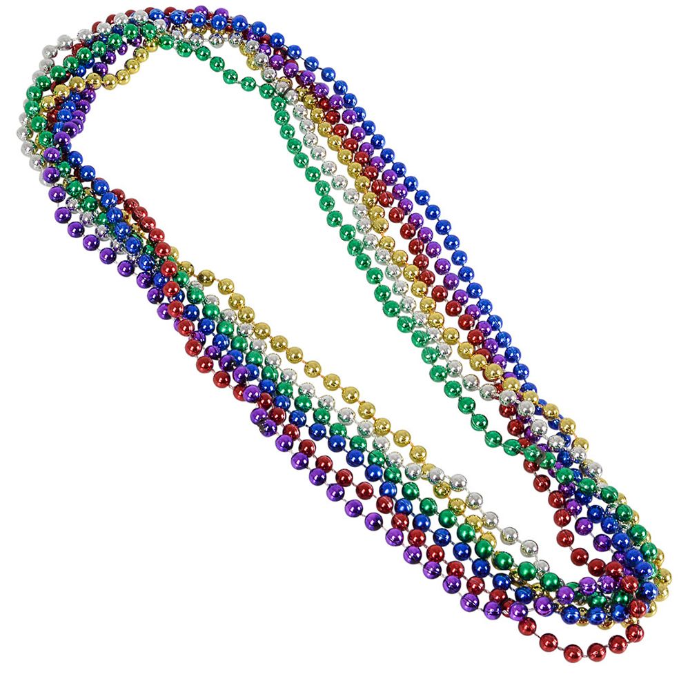 432 pieces 33" 7 Mm Metallic Beads - Costumes & Accessories