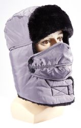 72 Pieces Solid Hat With Fur And Mask Attachment - Winter Sets Scarves , Hats & Gloves