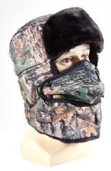 24 Pieces Camo Hat With Fur And Mask Attachment - Winter Sets Scarves , Hats & Gloves
