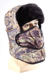 72 Pieces Camo Hat With Fur And Mask Attachment - Winter Sets Scarves , Hats & Gloves