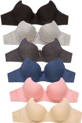 288 Pieces Sofra Ladies Plain Cotton Bra - A CuP-Box Only - Womens Bras And Bra Sets