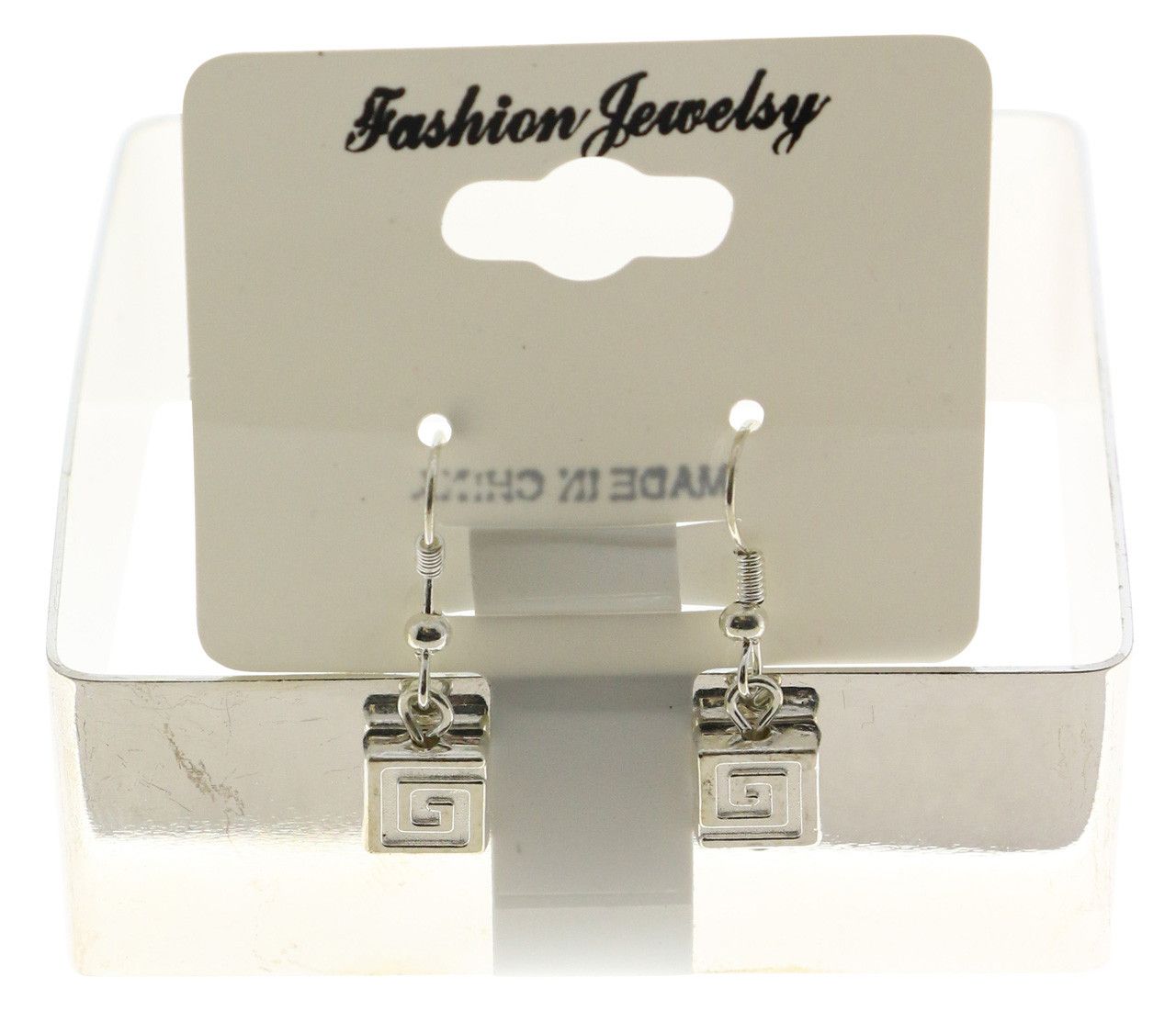 60 Wholesale Silvertone Square Bangle Bracelets, With Hook Earrings