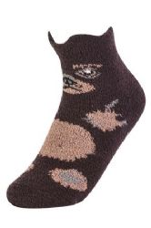 120 Pairs Et Tu Cozy Picot Animal Anklet With Grippers 6-8 - Womens Ankle Sock