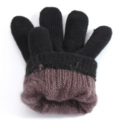 36 Pairs Mens Black Fur Lined Glove - Knitted Stretch Gloves