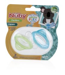 48 pieces Nuby Natural Flex Oscillating Cherry Pacifier, 0-6 Months (2-Pk) - Baby Accessories
