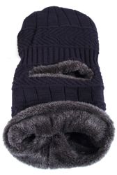 60 Pieces Adults Beanie With Neck Warmer Fur Lined - Unisex Ski Masks