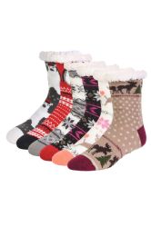 60 Pairs Mopas Cozy Thermal NoN-Skid Socks 6-8 - Womens Crew Sock