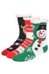 60 Pairs Mopas Cozy Thermal NoN-Skid Socks 6-8 - Womens Crew Sock