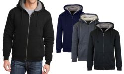 72 Pieces of Mens Assorted Color Fleece Line Sherpa Hoodies Assorted Sizes