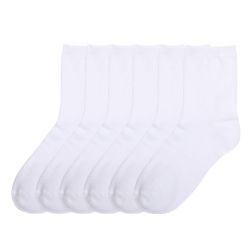 240 Wholesale Mopas Girl's Plain Crew Socks 0-12