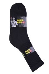 288 Pairs Power Club Crew Sports Socks 9-11 - Mens Crew Socks
